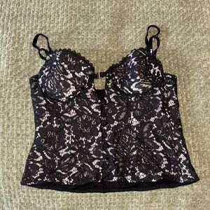 Black Lace Bustier Top